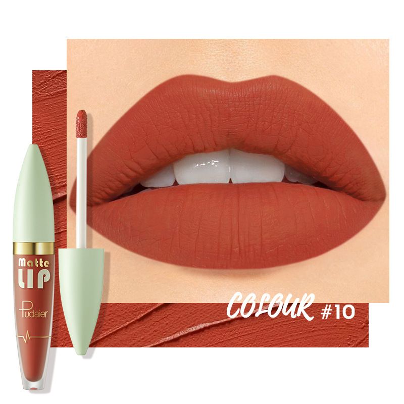 Pudaier Matte Plumper Glaze Liquid Lipstick Velvet Nude Gloss Lip Honey_voghion.com