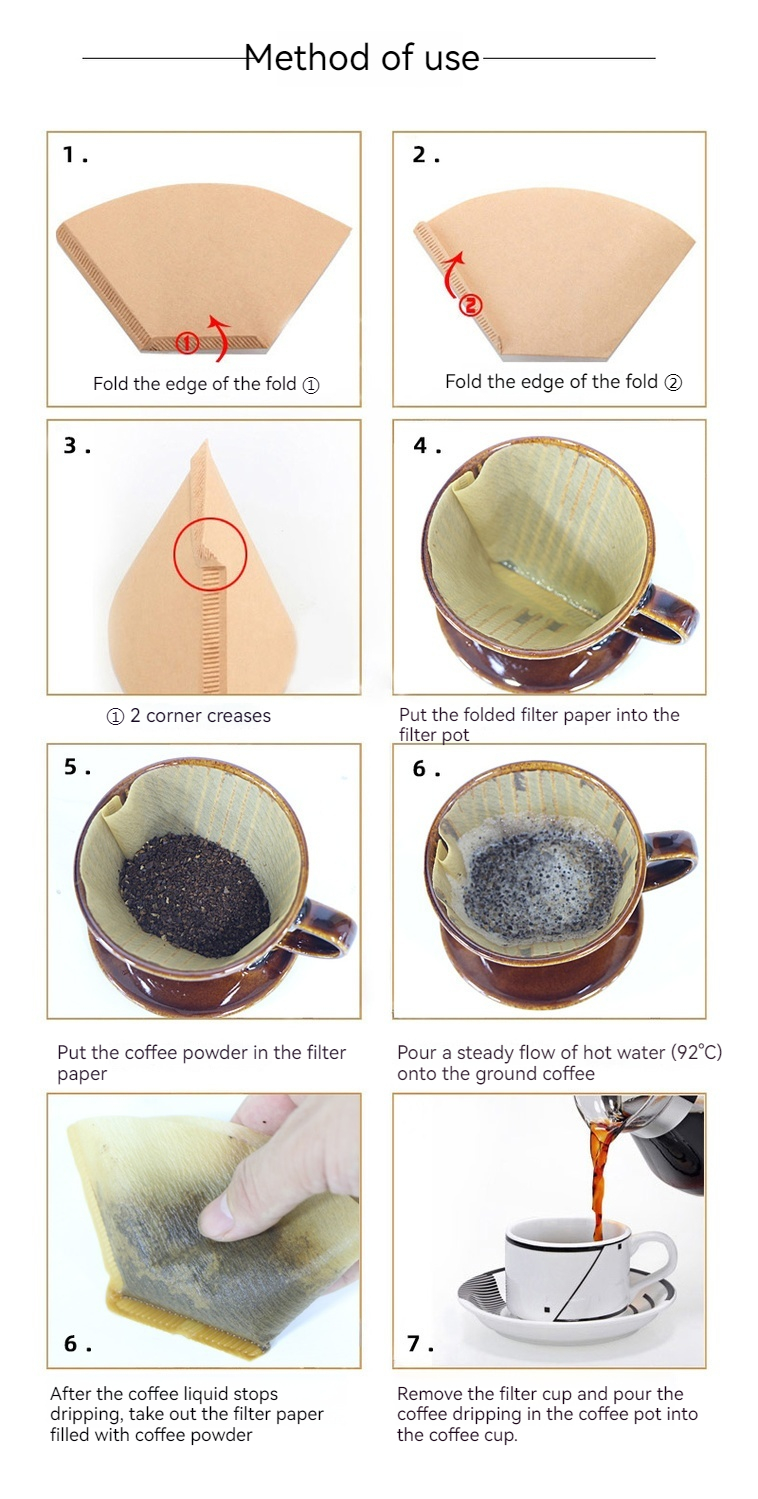 Japansk vifteformet amerikansk kaffemaskine håndbrygget tekande smart kop filterpapir_voghion.com