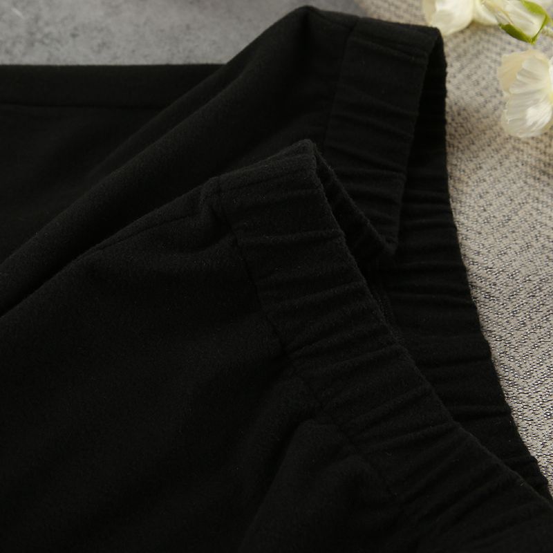 2025 Lente Zwarte Melk Zijden Ronde Hals Dames Homewear Zachte Comfortabele Rekbare Pyjama Tweedelig Set_voghion.com