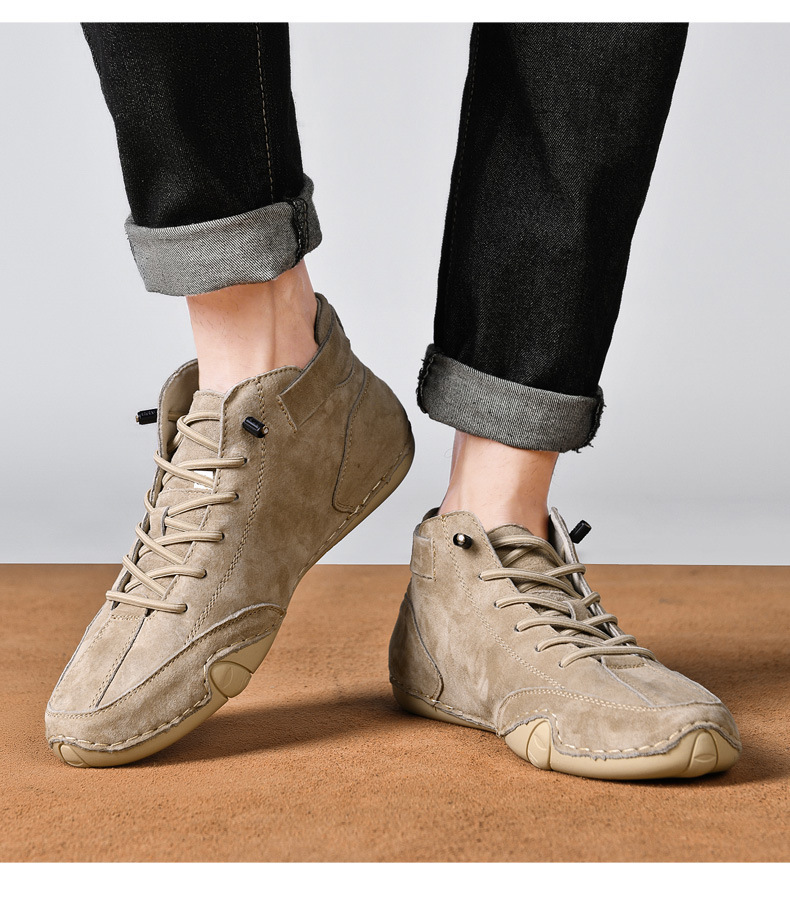 Men's High Top Cotton Shoes, Men's Casual Shoes, Martin Boots, Men's Style_voghion.com