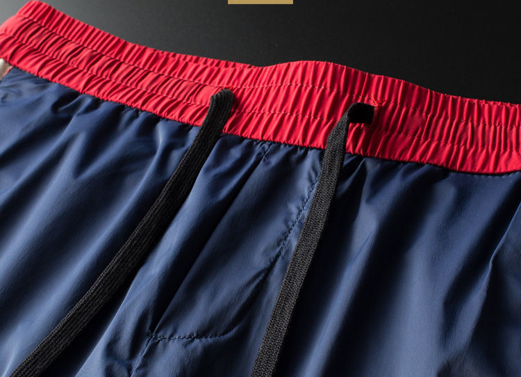 Men's Clothing Thin cuffed casual pants men 2024 summer embroidered ice silk pants men's brand loose quick drying nine point sports pants_voghion.com