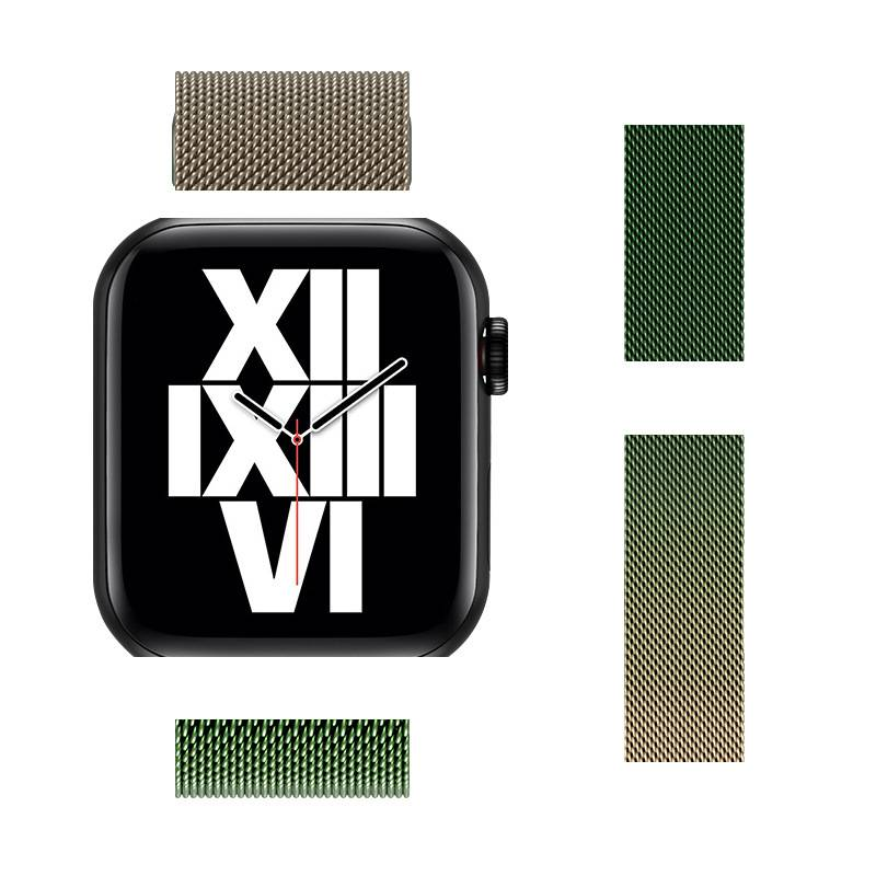 A-apple watchapple watch Milanese iwatch1-9 nesil SE paslanmaz çelik manyetik degrade renkli tokalı kayış için uygundur_voghion.com