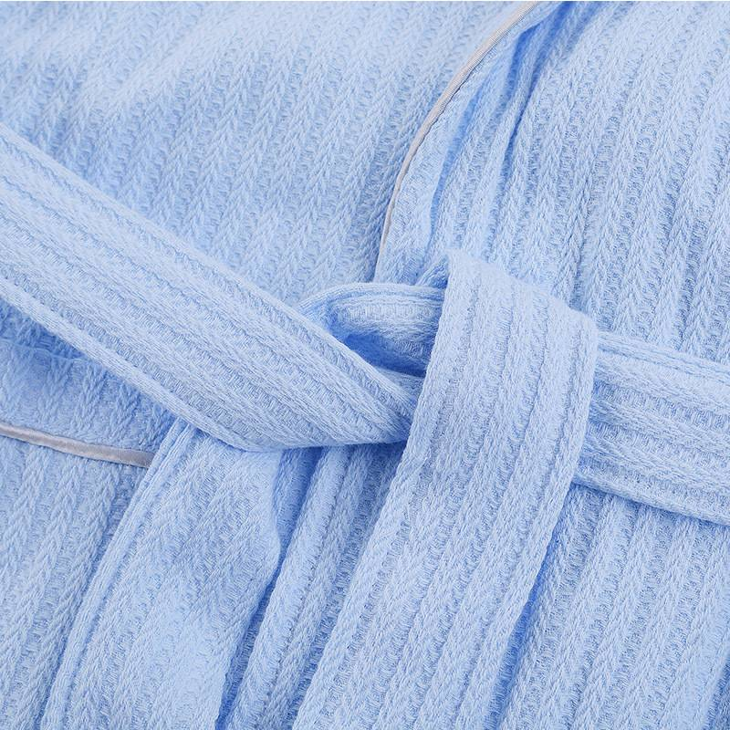 Peignoir de bain en coton gaufré de qualité supérieure, ultra doux, pour hôtel, spa, pour hommes et femmes, léger, version printemps, avec poches à ceinture_voghion.com