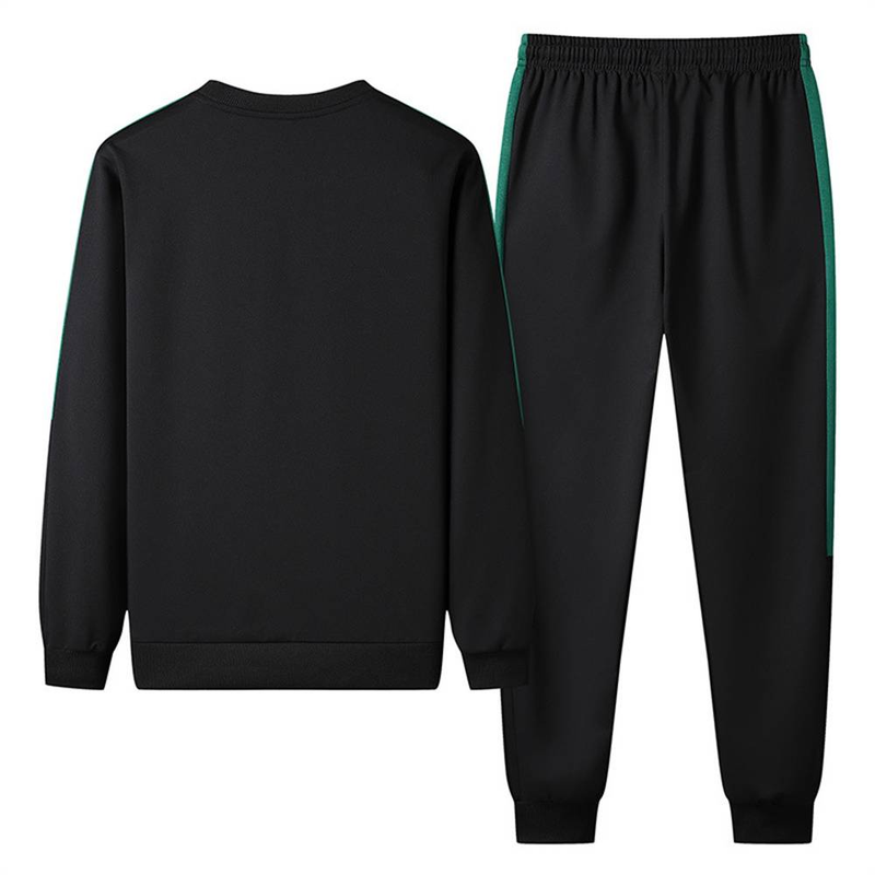 Spring Autumn 2025 Fashion Tracksuits Men's Round Collar Long Sleeve Sweatshirts + Lace-Up Sweatpants 2 Piece Casual Sport Sets M-4XL_voghion.com