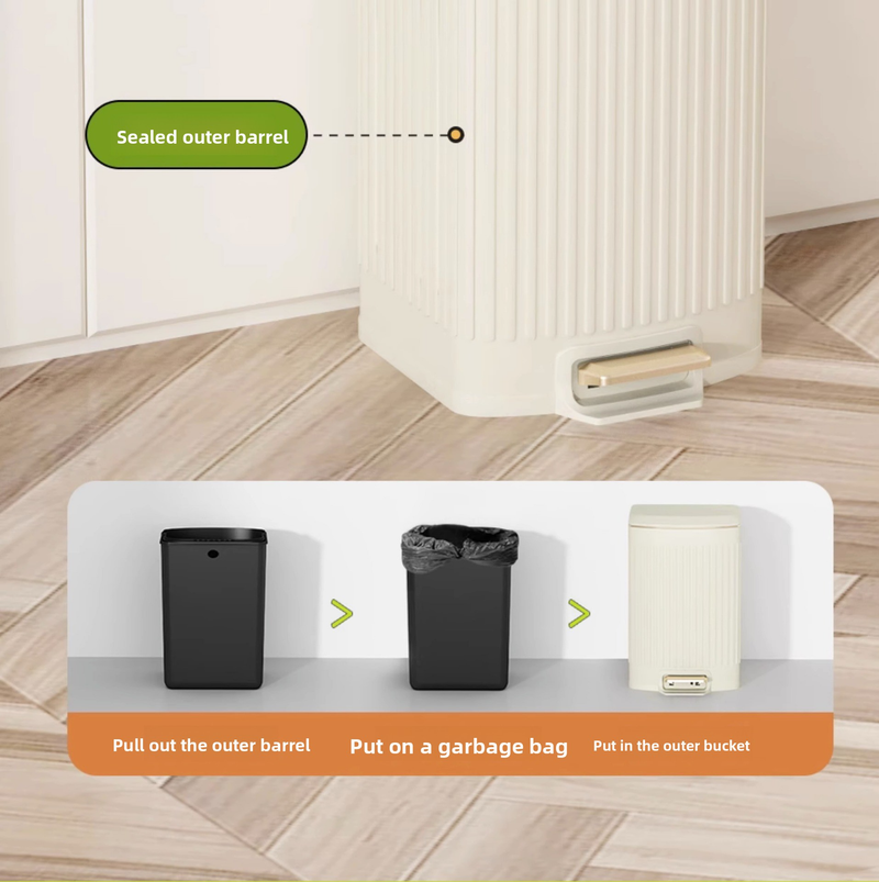 Edelstahl-Tretmülleimer – 12 bis 50 l, handelsübliche Qualität, mit Fußpedal und Deckel (geruchsdicht, leise schließend, modernes Design für Büro/Küche)_voghion.com