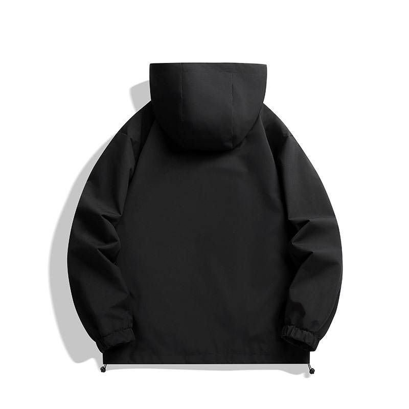 "Unisex Waterproof Windbreaker Jacket – Lightweight Polyester Raincoat With Hood For Outdoor Adventures & Streetwear"_voghion.com