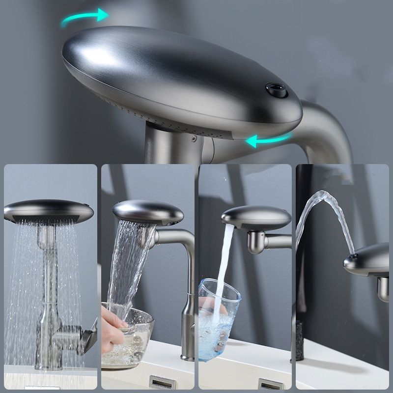 Spacecraft-Style Basin Faucet Washbasin With Hot/Cold Water Bathroom Sink Multifunctional Wash Basin Faucet_voghion.com