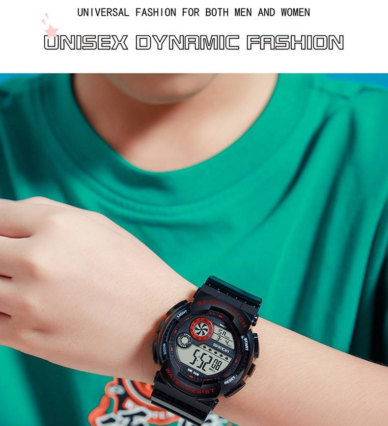 Kids Digital Sports Watch With Waterproof, Night Light, Alarm, Day & Date Display - Colorful Multi-Function Unisex Student Watch Electronic Watch_voghion.com