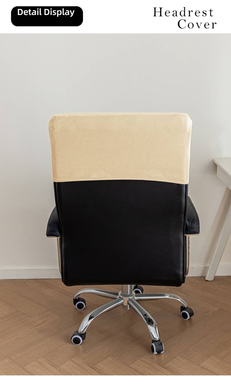 Stuhlrückenbezug aus Polyester – Atmungsaktiver und dehnbarer Kopfstützenschutz für Bürostühle, staubdichter Halbbezug für Chefsessel und Schreibtischstühle_voghion.com