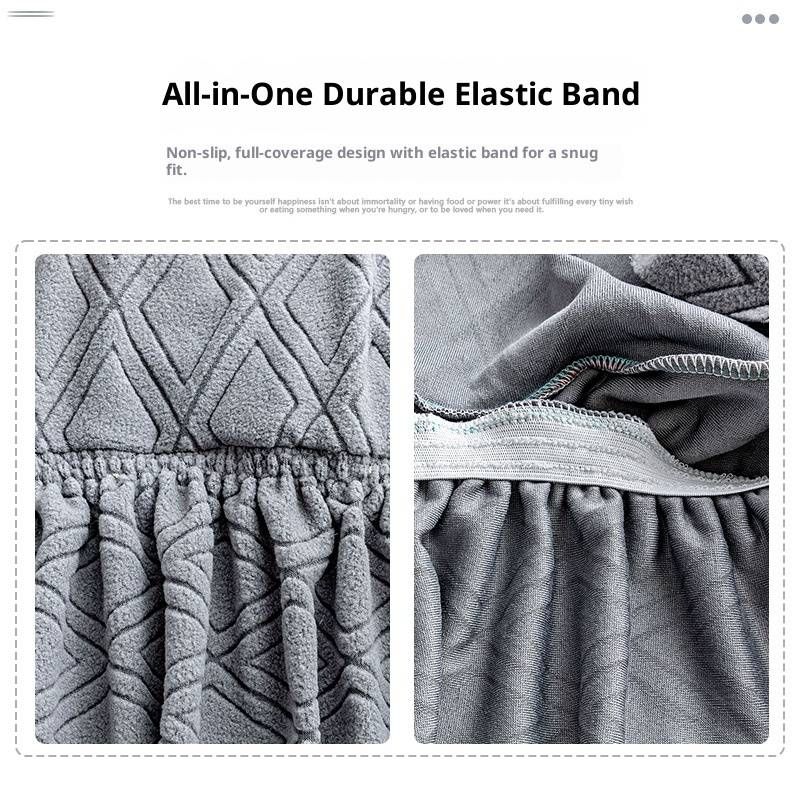 Jupe de chaise élastique à motif losanges moderne - Housse en polyester durable et antidérapante pour chaises rondes, disponible en 4 couleurs élégantes_voghion.com