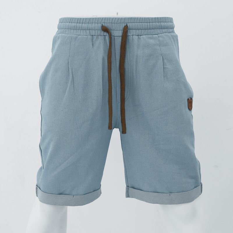 Herren Neue gewaschene einfache Shorts Casual Sports Loose Cotton Denim Fünf-Minuten-Hosen_voghion.com