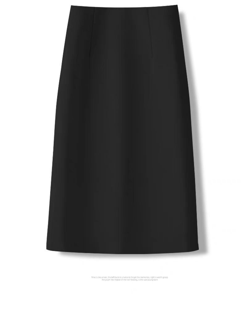 GraceChic Melard, gonna midi in lana da donna, autunno inverno 2025, dritta con spacchi, lunghezza media, aderente_voghion.com