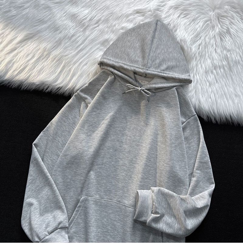 Neues einfarbiges Kapuzen-Sweatshirt für Herbst und Winter in Übergröße für Herren mit lockerer Passform im amerikanischen Stil, Fleecejacke für Studenten_voghion.com