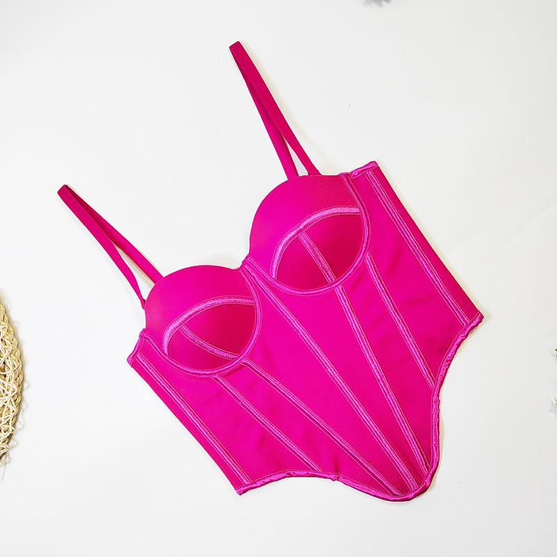 Europäeschen an amerikanesche Street Style onregelméissege Fëschgrat-BH Bannendran Uewerflächenträger weibleche Kierper verengt schéint Réck Tube Top_voghion.com