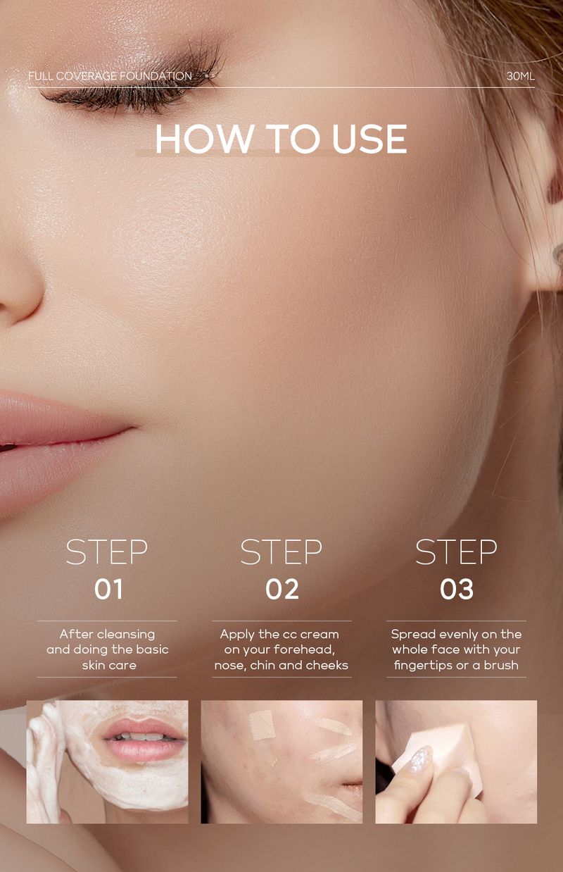 Makeup Tool Kits Quiyum Full Coverage Liquid Foundation 30ml (color Box) To Enhance The Skin's Natural And Light Foundation Cosmetics_voghion.com