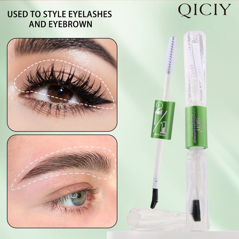 Mascara QICIY Mascara Trasparente Colla per Sopracciglia Mascara Due in Uno Doppia Testa Incolore Trasparente Wild Eyebrow Liquido Fissante per Sopracciglia_voghion.com