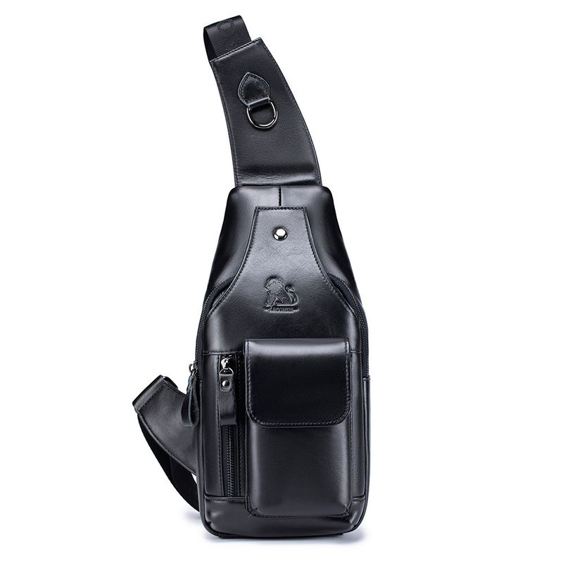 2025s Old Lion Men's Genuine Leather Single Shoulder First Layer Cowhide Front Crossbody Chest Bag Russia_voghion.com