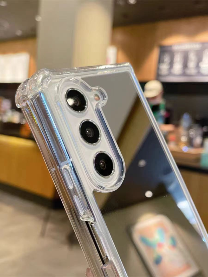 For Samsung Galaxy Z Fold 3 4 5 Mirror Anti Drop TPU PC Phone Case Cover_voghion.com