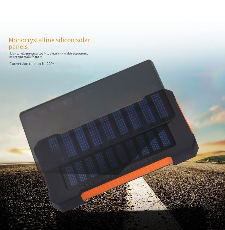 Mobil Telefon Aksesuarları Ultra İnce Taşınabilir Güneş Enerjili Güç Bankası 20000 MAh Mobil Güç Kaynağı Evrensel_voghion.com
