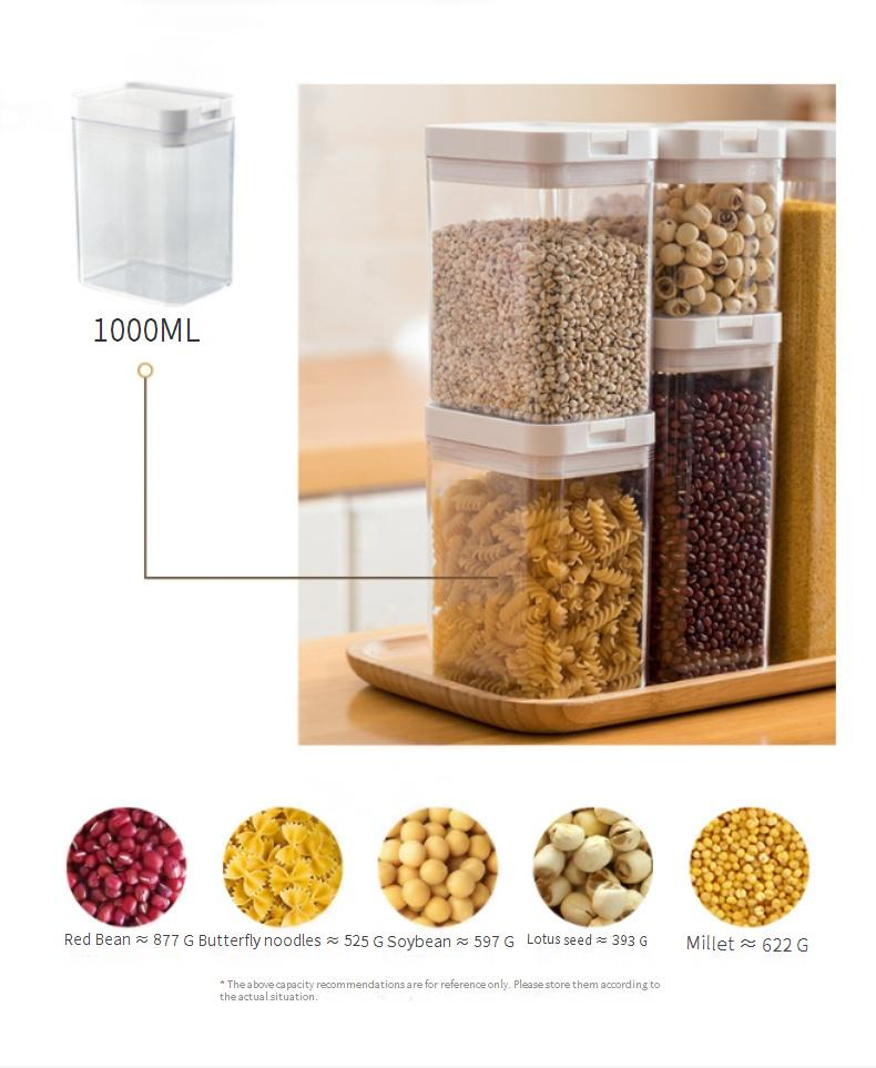Luchtdichte voedselcontainers - BPA-vrije keukenbussen (set van 5 voor bloem, rijst, pasta en droge goederen - stapelbaar, transparant ontwerp)_voghion.com