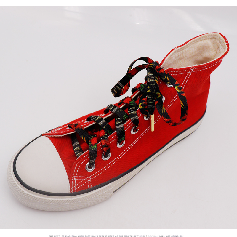 Lacci per scarpe alla moda con motivo animale, lacci piatti in poliestere da 0,8 cm, adatti per scarpe di tela, sneakers e scarpe casual_voghion.com