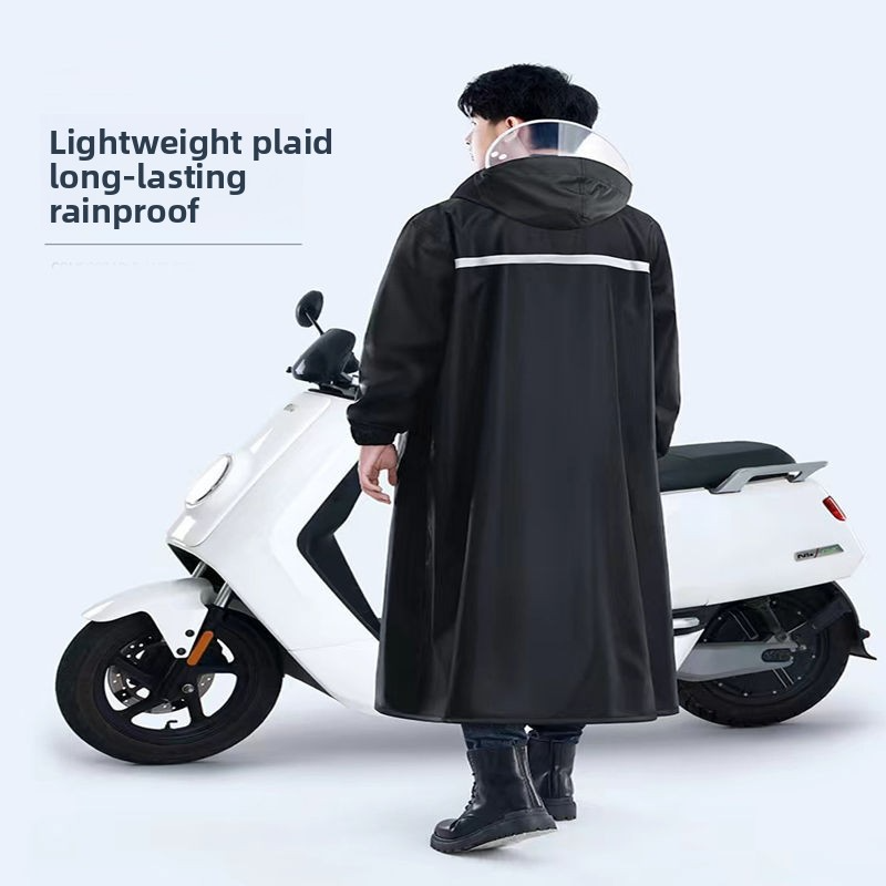 Heavy-Duty Waterproof Rain Poncho For Hiking & Outdoor Work – Thick PVC-Coated Oxford Fabric, Full-Length Coverage, Adjustable Hood_voghion.com