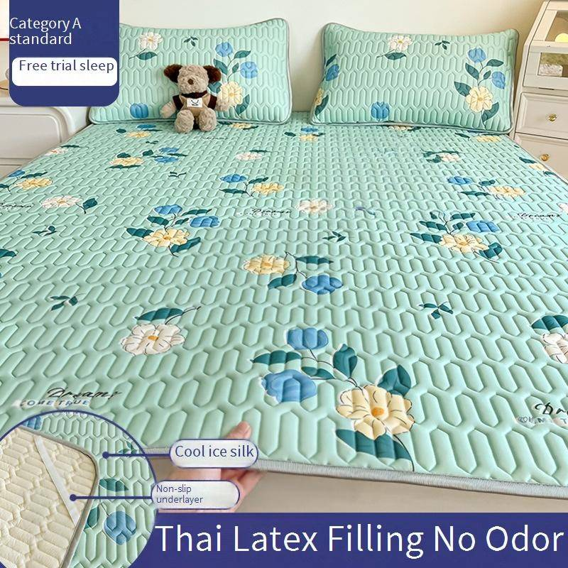 Natural Latex Cooling Bed Sheet Set - Breathable, Washable, Soft & Comfortable For Summer - Single/Double Size With Pillowcases_voghion.com