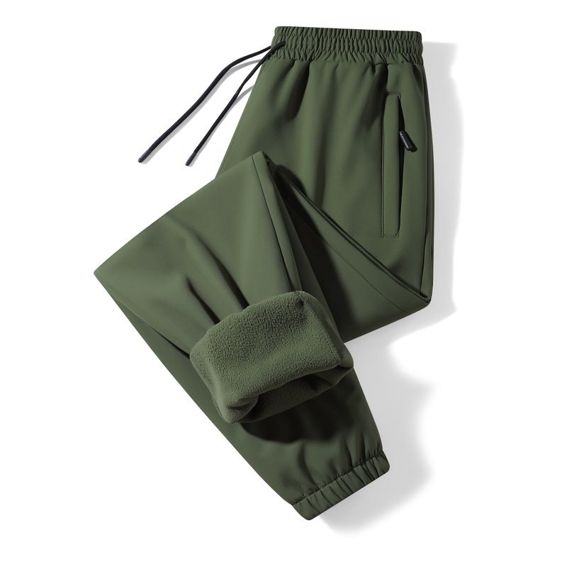 Herren Softshell Outdoorhose – Fleecegefütterte Winterhose, Relaxed Fit (Schwarz, Armygrün, Größen L-5XL)_voghion.com