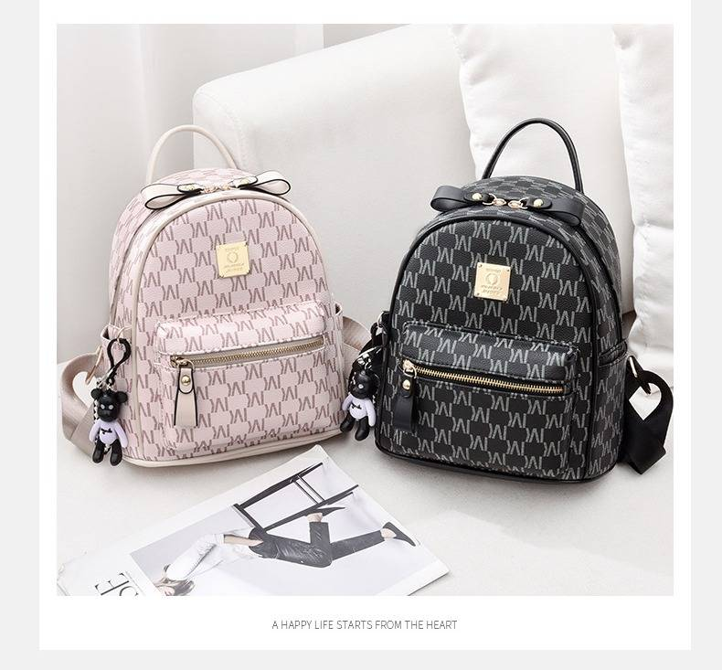 Mochila de viaje para mujer, de gran capacidad, de piel sintética suave, con compartimento con cremallera para salidas informales._voghion.com