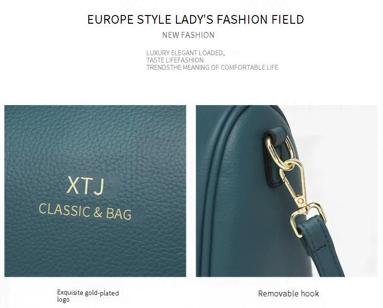 Elegantes Damen-Umhängetaschen-Set – Vintage-Handtasche aus PU mit Webdetails, mittelgroße Schultertasche für Arbeit und Reisen (Schwarz, Olivgrün, Beige)_voghion.com