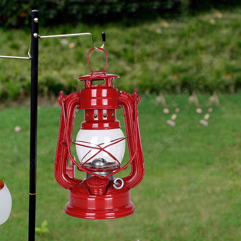 Metalen kerosinelantaarn, vintage oliebrandende lantaarn, orkaantafellamp met handvat voor op de camping, thuis, patio_voghion.com