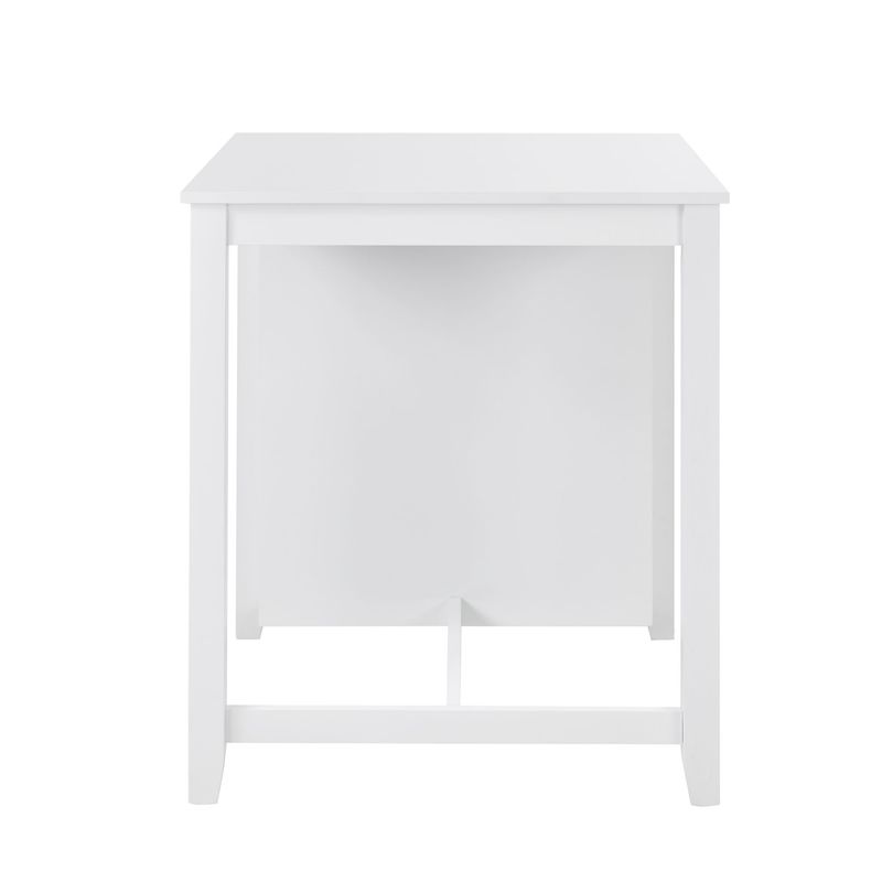 36" Modern Dining Table Set For 2 With Charging Station & 3-Tier Adjustable Storage | Space-Saving Kitchen Set With Upholstered Chairs For Small Spaces, Apartment,White_voghion.com
