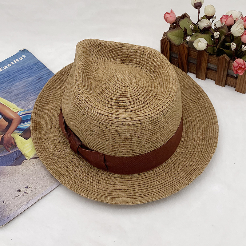 klassiska och fashionabla handvävda jazzhattar för män och kvinnor, solhattar, stråhattar, vår- och sommarhattar_voghion.com