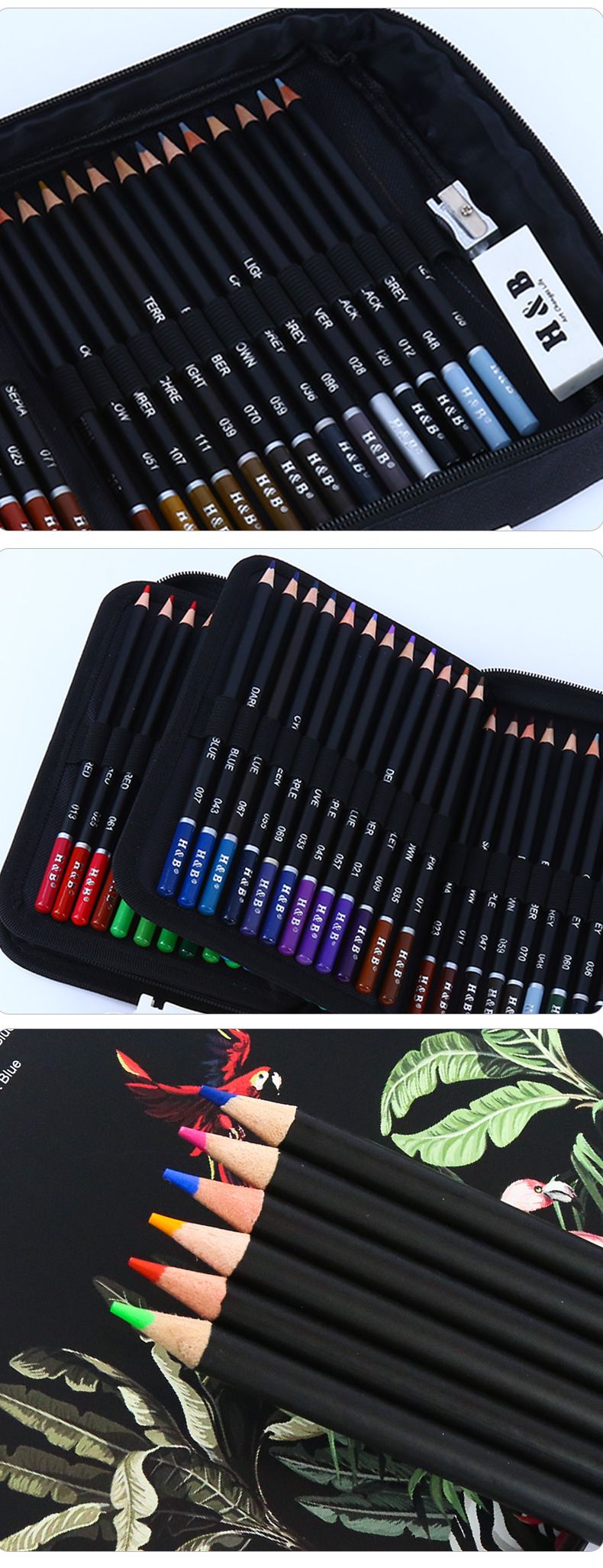 72/120 Colors Oil-Based Colored Pencils Set For Artists, Students, And Professionals - Vibrant Pigments, Smooth Laydown, Ideal For Sketching_voghion.com