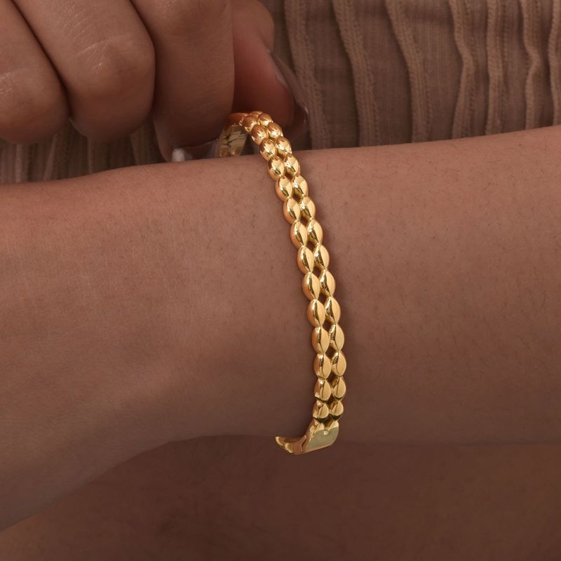 Bracciale apribile in acciaio inossidabile con zirconi bianchi e diamanti, da donna, in oro_voghion.com