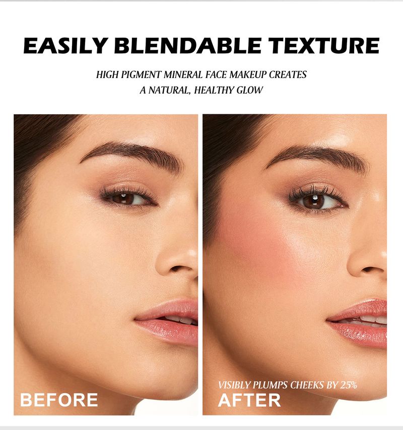 HANDAIYAN 2-Color Blush Palette - Highlighter, Contour & Multi-Use, With Pearl & Matte Blush Cream_voghion.com