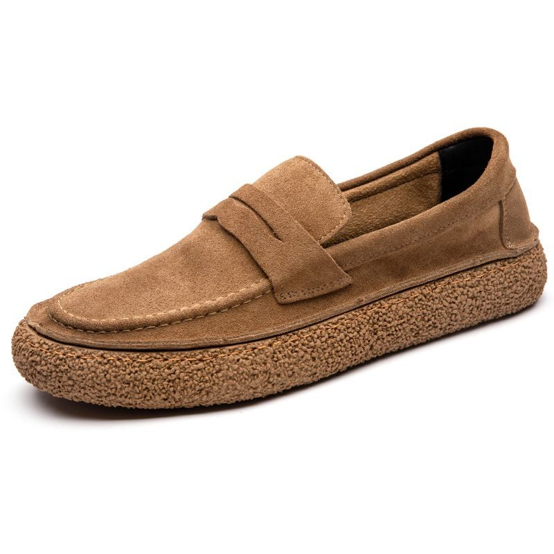 Mænds nye trend mode loafers 2023 ruskind bean a slip-on bløde såler afslappet læder sko til mænd_voghion.com