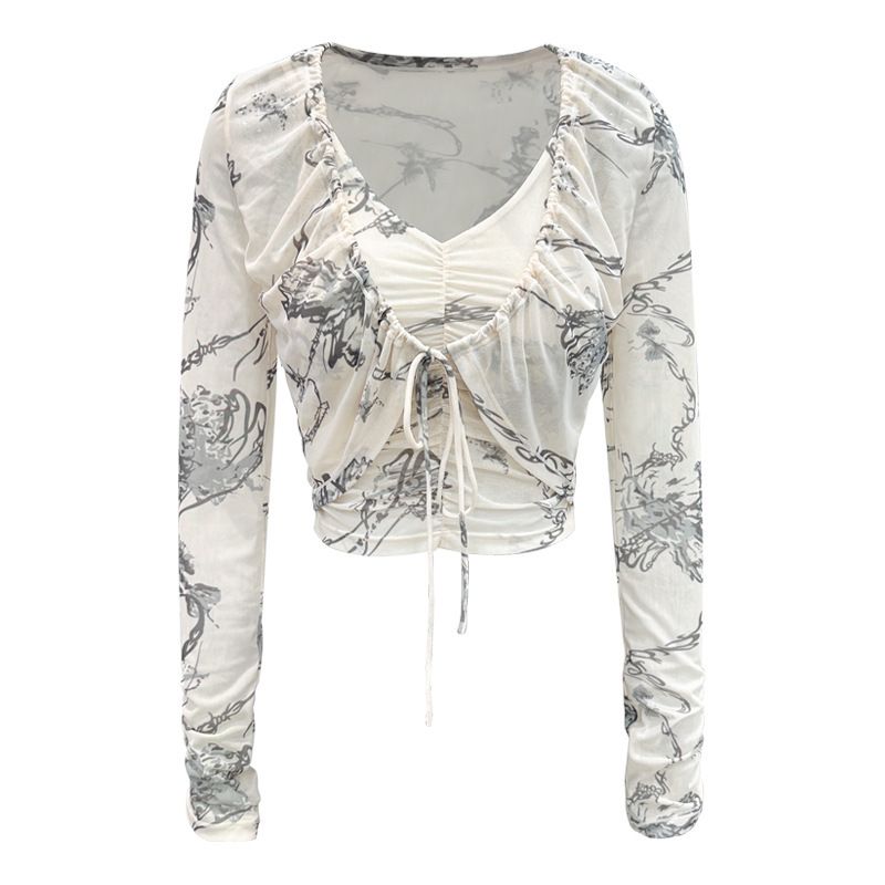 Completo sportivo estivo da donna LazyZoom: cardigan da yoga in rete, canotta a maniche lunghe, completo da due pezzi con laccetti fitness_voghion.com