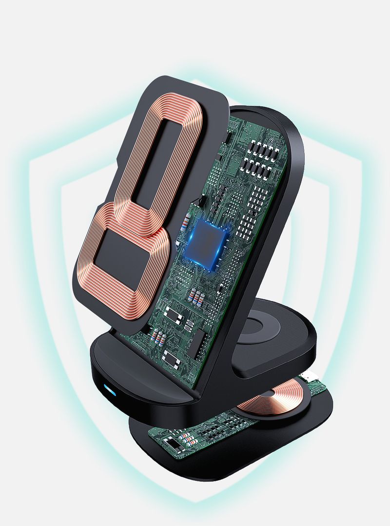New 15w Fast Charging Mobile Phone Stand Multifunctional Portable Wireless Charger_voghion.com