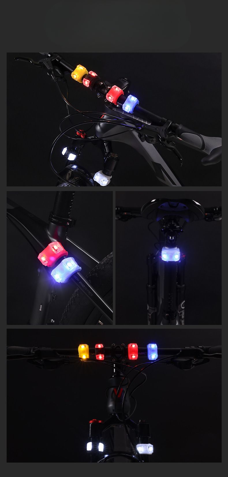 6th Generation Mountain Bike Frog Front Tail Silicone Warning Light Bicycle Riding Gear_voghion.com