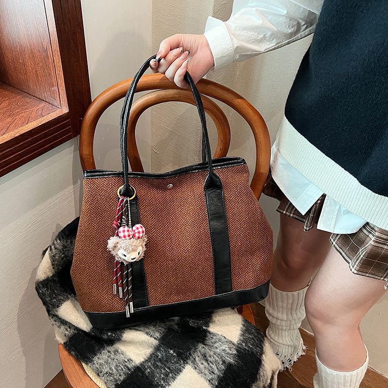Borsa a tracolla da pendolare grande capacità semplice e portatile da donna autunno/inverno 2024_voghion.com