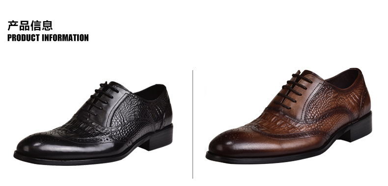 Orff Footwear Cross-border New Product 2023 Brock Oxford Mens Distressed Retro Leather Shoes Crocodile Pattern Leather Shoes Large Size_voghion.com
