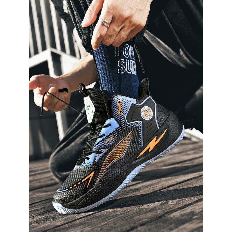 Outdoor cement basketball shoes sports actual combat shoes high top big children youth sports shoes basketball_voghion.com
