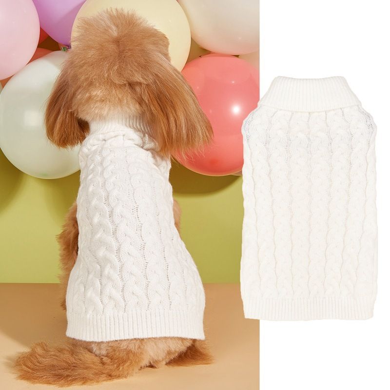 Neuer zweibeiniger, lässiger, elastischer, einfarbiger, bequemer Teddy-Bichon-Hundepullover in mehreren Stilen_voghion.com