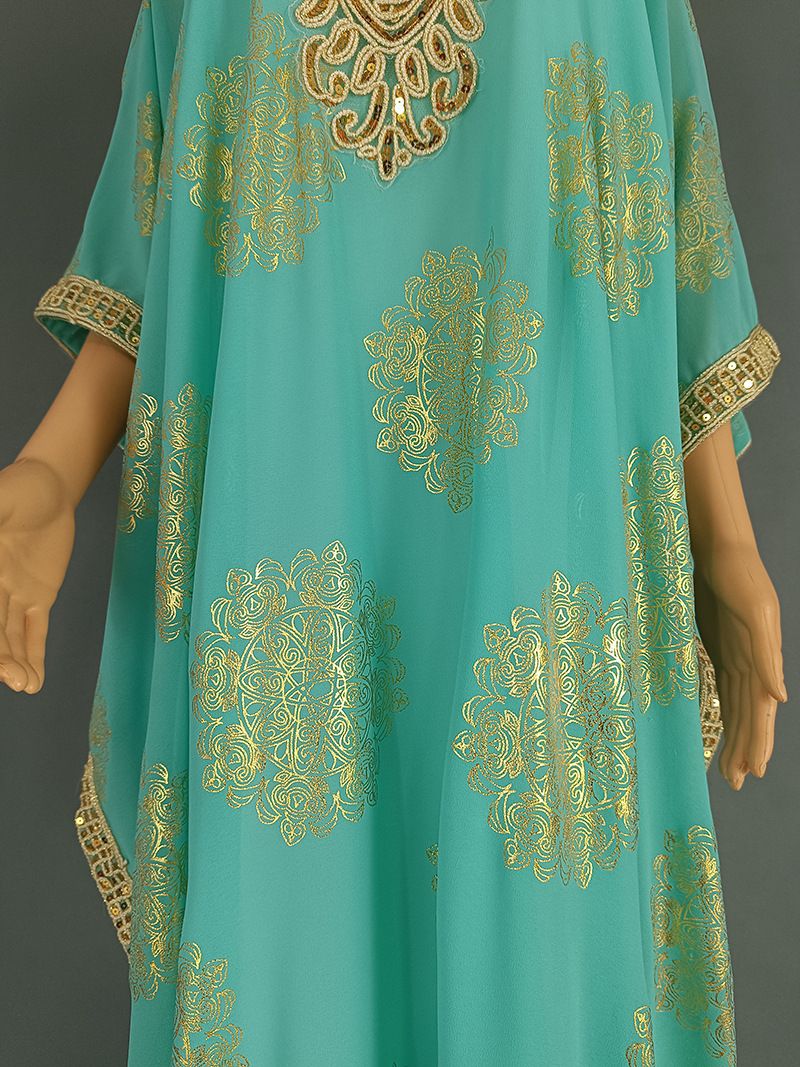 Frauen Kleidung Große Größe Kleid Dubai Heißer Verkauf Bronzing Chiffon_voghion.com