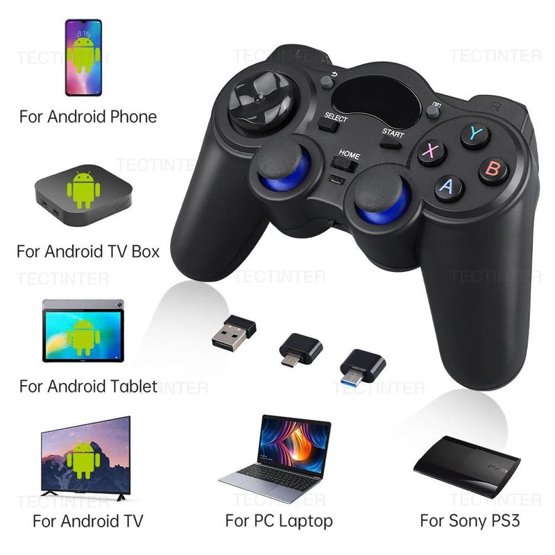 Controle 2.4G Gamepad Android Wireless Joystick Joypad Branco_voghion.com