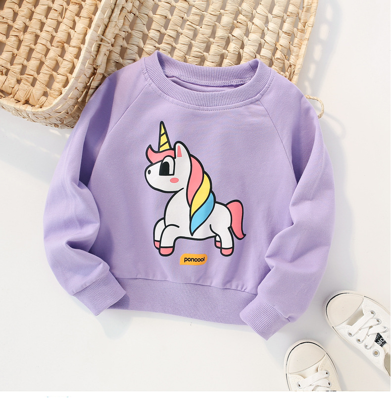 Felpa con cappuccio da ragazza primaverile e autunnale Felpa con cappuccio media per bambini girocollo a maniche lunghe in lana a cerchio Pullover per bambini_voghion.com
