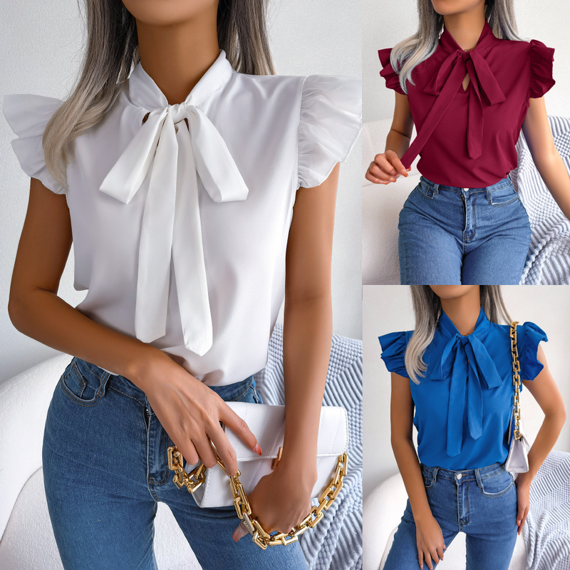per le donne, top oversize a maniche corte con grafica alla moda, camicette estive in chiffon, camicie boho, tuniche da festa, Y2K_voghion.com