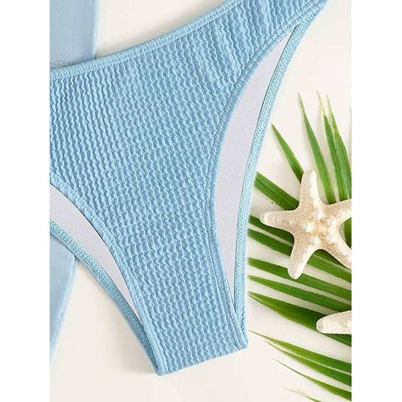Maillot de bain 3 pièces pour femme avec anneau de cou et jupe cache-maillot_voghion.com