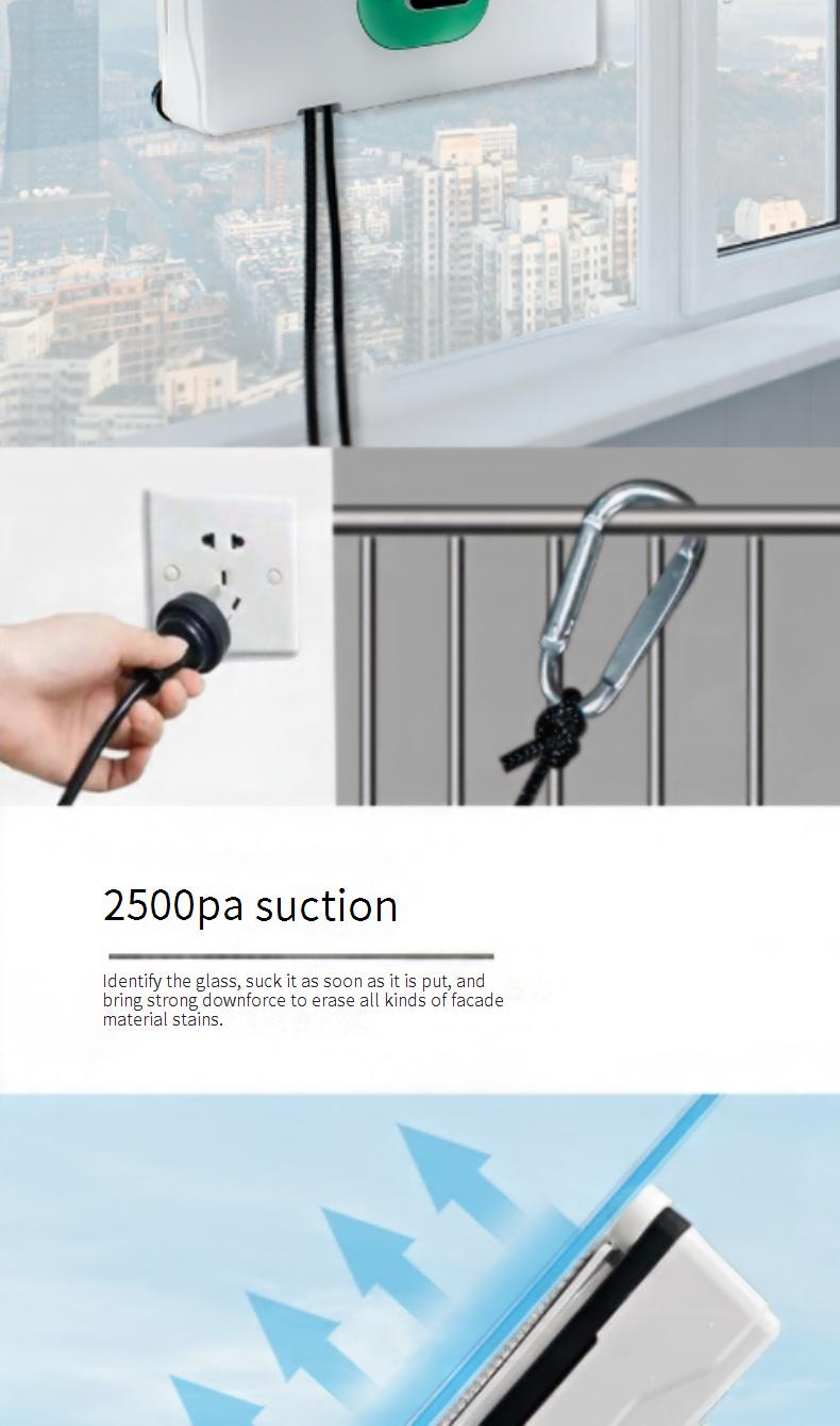 Mobilier de casă APP Control vocal inteligent ultra subțire robot de curățare a ferestrelor mașină de curățare a ferestrelor robot de curățare a ferestrelor pulverizator dublu de apă_voghion.com